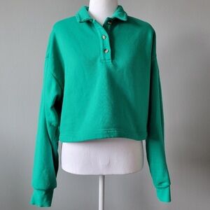 Alo POLO HENLEY PULLOVER - GREEN EMERALD | S
